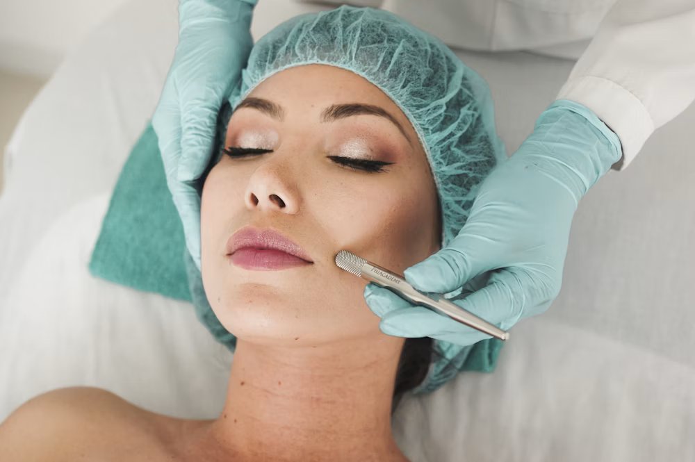 Guest receiving a facial treatment